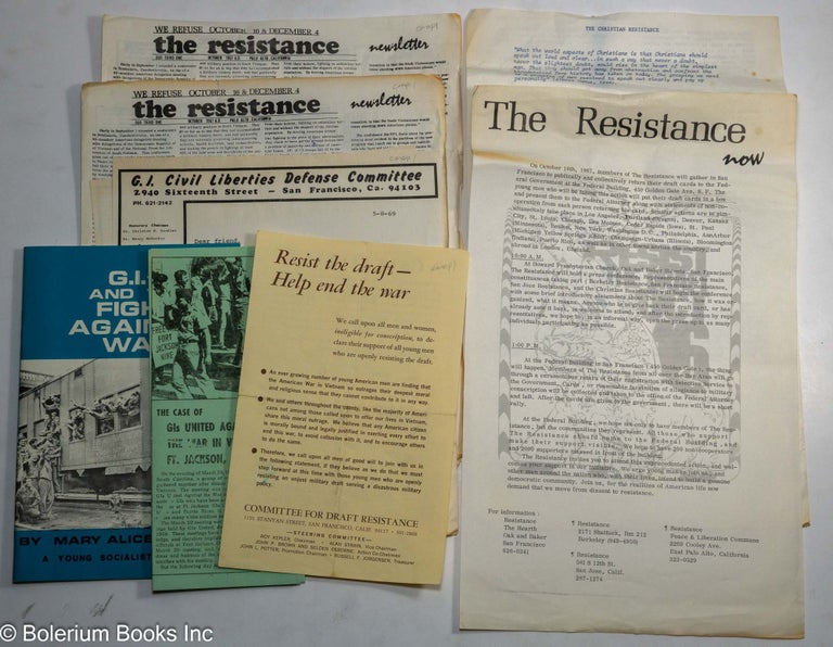 Cat.No: 311126 Anti-draft packet from 1967, includes 2cc/third issue of "the resistance"