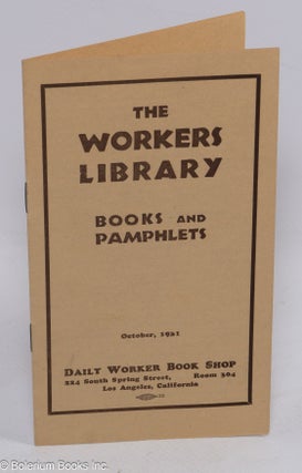 Cat.No: 311244 The Workers Library, books and pamphlets, October, 1931