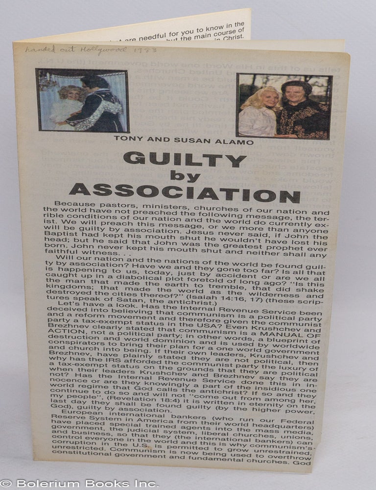 Cat.No: 311254 Guilty by association. Tony and Susan Alamo.