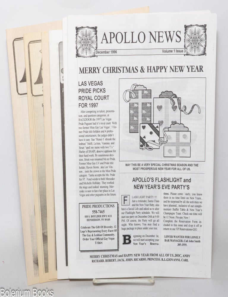 Cat.No: 311462 Apollo: the alternative lifestyle tabloid; [six issues]. DOC, and publisher.
