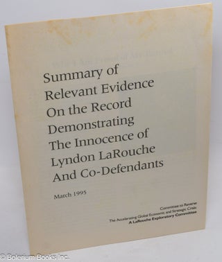 Cat.No: 311743 Summary of relevant evidence on the record demonstrating the innocence of...