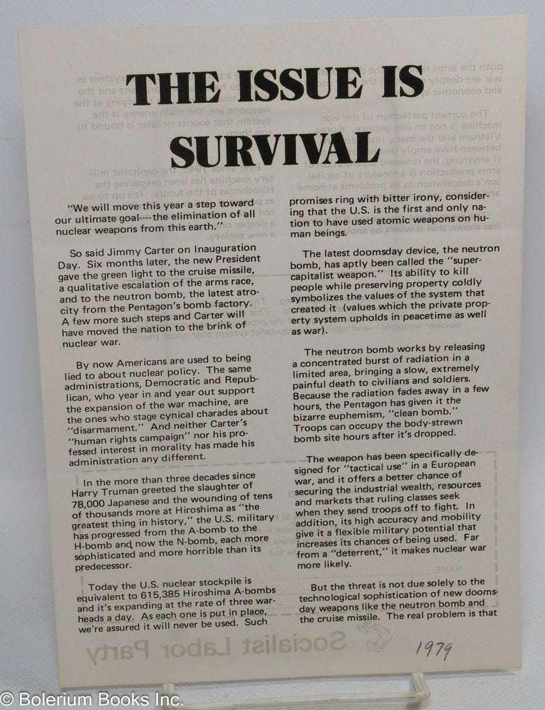 Cat.No: 312077 The Issue is Survival
