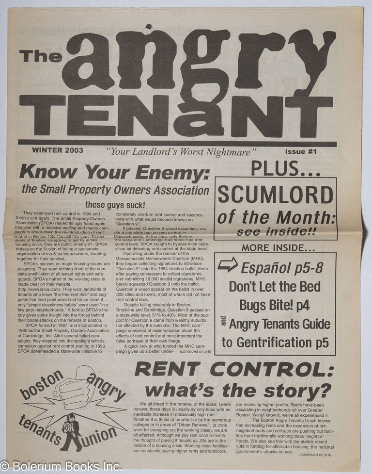 Cat.No: 312090 The angry tenant, issue #1 (Winter 2003) // El inquinino/a