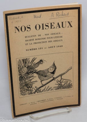 Cat.No: 312099 Nos Oiseaux. Bulletin de "Nos Oiseaux" - Societe Romande pour l'etude et...