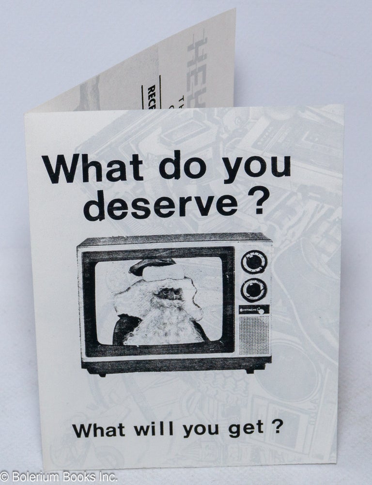Cat.No: 312125 What do you deserve? What will you get?