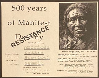 Cat.No: 312230 500 years of Manifest Resistance. First regional American Indian Survival...