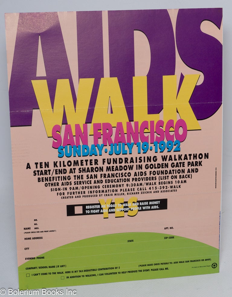Cat.No: 312547 AIDS Walk San Francisco [handbill