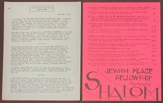 Cat.No: 312575 Jewish Peace Fellowship news letter. November 1949