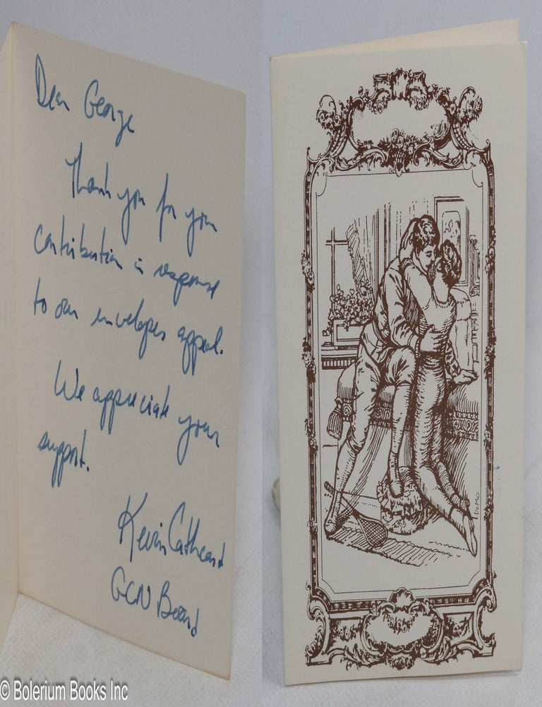 Cat.No: 312677 Thank you card from Kevin Cathcart of GCN. Kevin Cathcart, Demian.