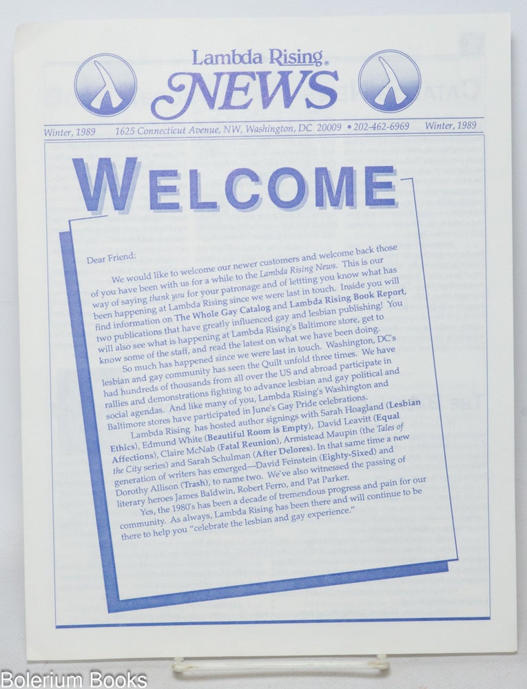 Cat.No: 312732 Lambda Rising News: Winter 1989