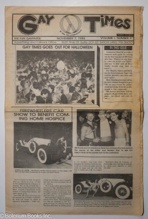 Cat.No: 312866 Gay Times: the fun gaypaper; vol. 1, #9, November 7, 1986: Gay Times Goes...