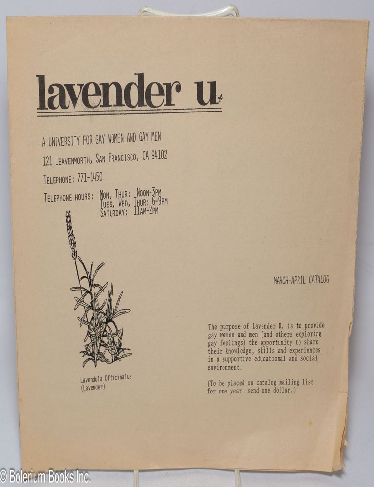 Cat.No: 312907 Lavender U: a university for gay women and gay men