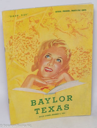 Cat.No: 312918 Baylor Texas. Baylor Stadium...November 8, 1952. "Dad's Day" - Official...