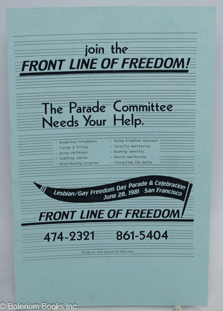 Cat.No: 313092 Front Line of Freedom! [leaflet] The Parade Committee Needs Your