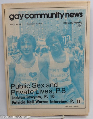 Cat.No: 313110 GCN: Gay Community News; the gay weekly; vol. 5, #10, September 10, 1977:...