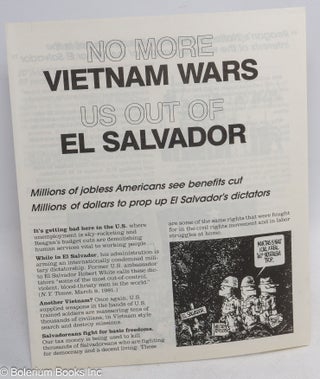 Cat.No: 313208 No more Vietnam Wars, US out of El Salvador