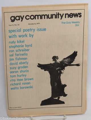 Cat.No: 313532 GCN: Gay Community News; the gay weekly; vol. 5, #14, October 8, 1977:...