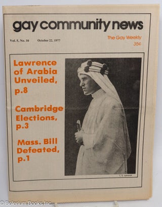 Cat.No: 313536 GCN: Gay Community News; the gay weekly; vol. 5, #16, October 22, 1977:...