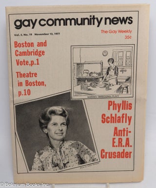 Cat.No: 313540 GCN: Gay Community News; the gay weekly; vol. 5, #19, November 12, 1977:...