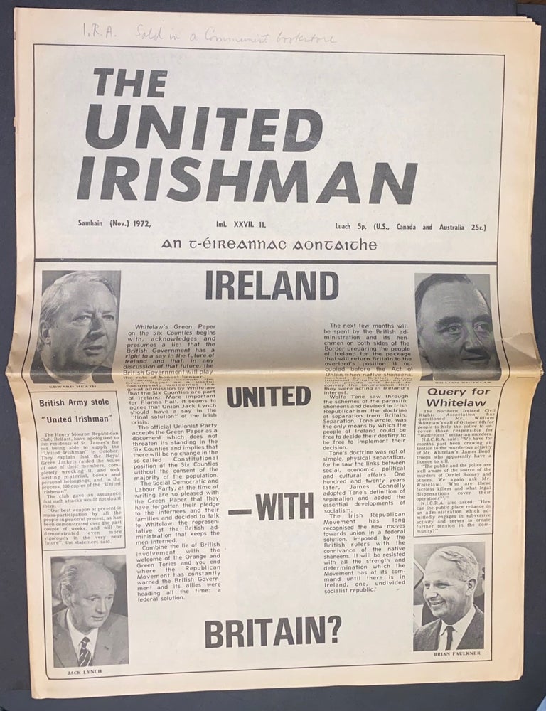 Cat.No: 313555 The United Irishman / An t&Eacute;ireannach Aontaithe. Vol. XXVII no. 11 (November 1972)