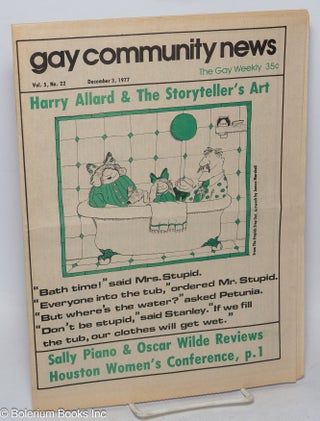 Cat.No: 313633 GCN: Gay Community News; the gay weekly; vol. 5, #22, December 3, 1977:...