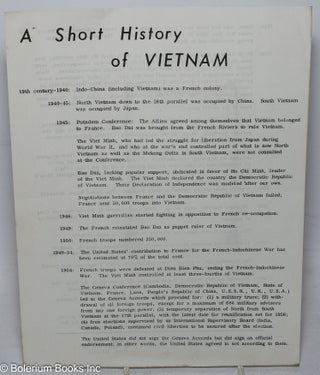 Cat.No: 313642 A short history of Vietnam