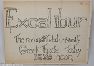 Cat.No: 313651 Excalibur, the reconstituted university [handbill