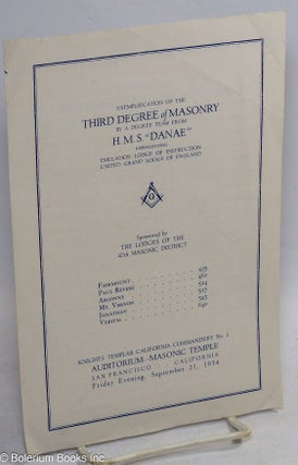 Cat.No: 313699 Exemplification of the third degree of masonry by a degree team from...