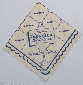 Cat.No: 313700 [vintage cocktail napkin] RonRico. Try Our RonRico West Indies, The Double...