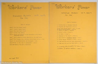 Cat.No: 313712 Workers' Power; internal bulletin (two issues). Pat Moore, Jim Devine,...