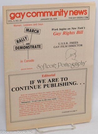 Cat.No: 313721 GCN: Gay Community News; the gay weekly; vol. 5, #29, January 28, 1978: If...