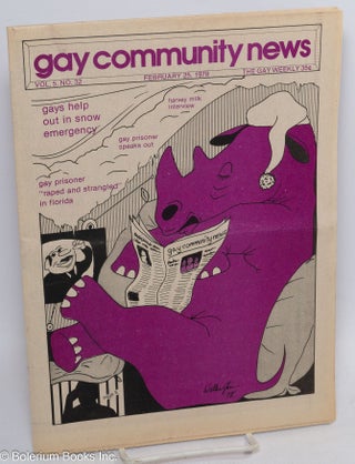 Cat.No: 313726 GCN: Gay Community News; the gay weekly; vol. 5, #32, February 25, 1978:...