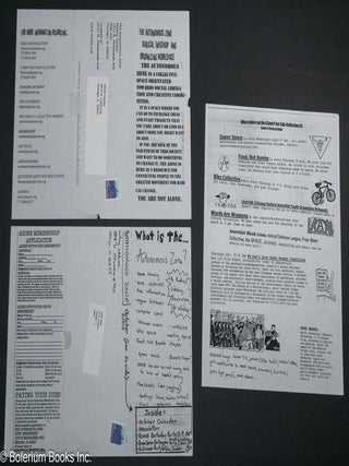 The Autonomous Zone, May 2002 [2 calendar handbills and a newsletter]