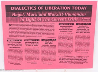 Cat.No: 313834 Dialectics of liberation today: Hegel, Marx and Marxist-Humanism in light...