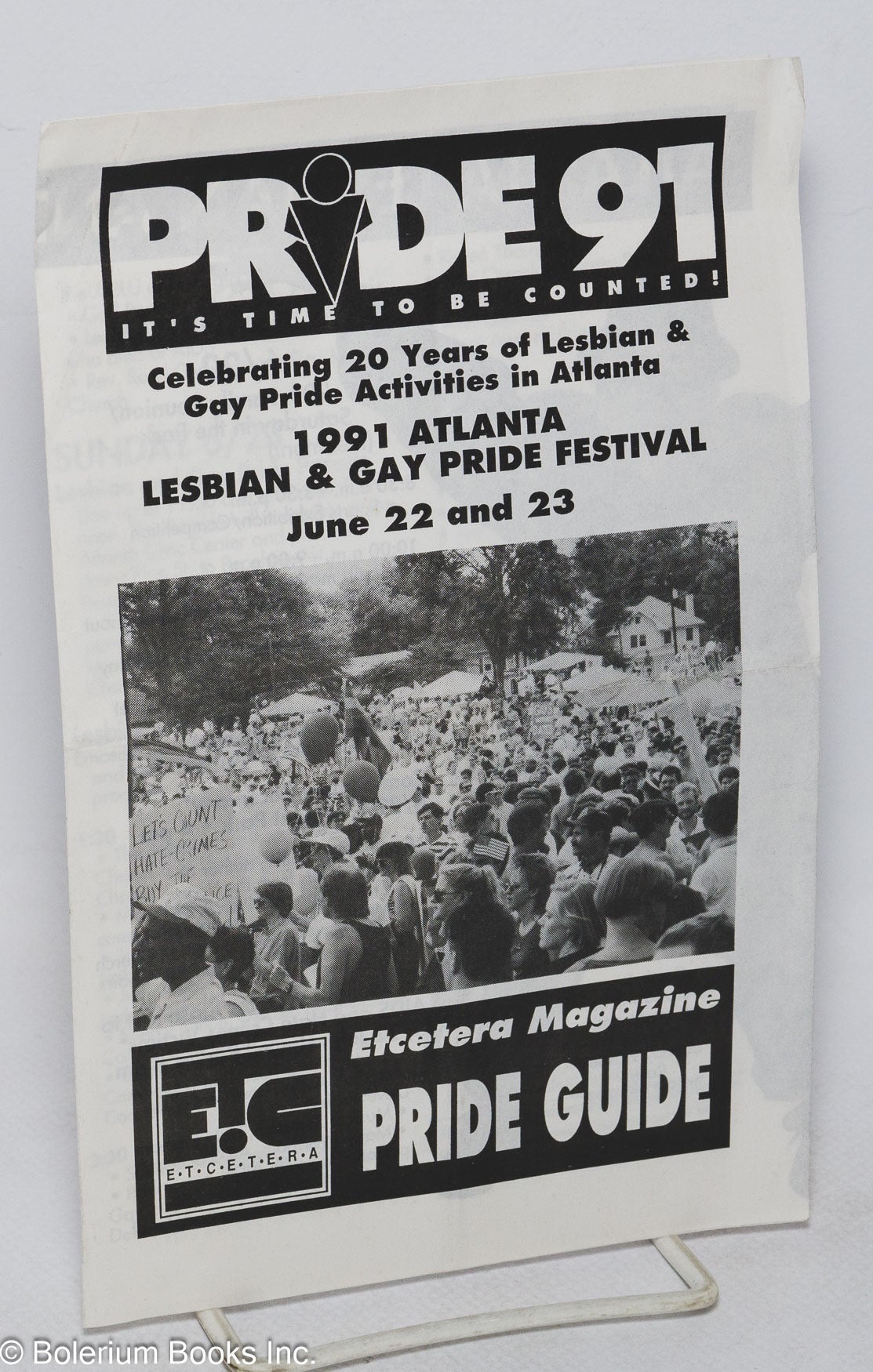 Pride 91: It's time to be counted! program Etcetera magazine Pride ...