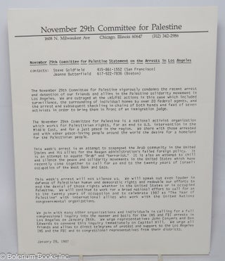 Cat.No: 313915 November 29th Committee for Palestine