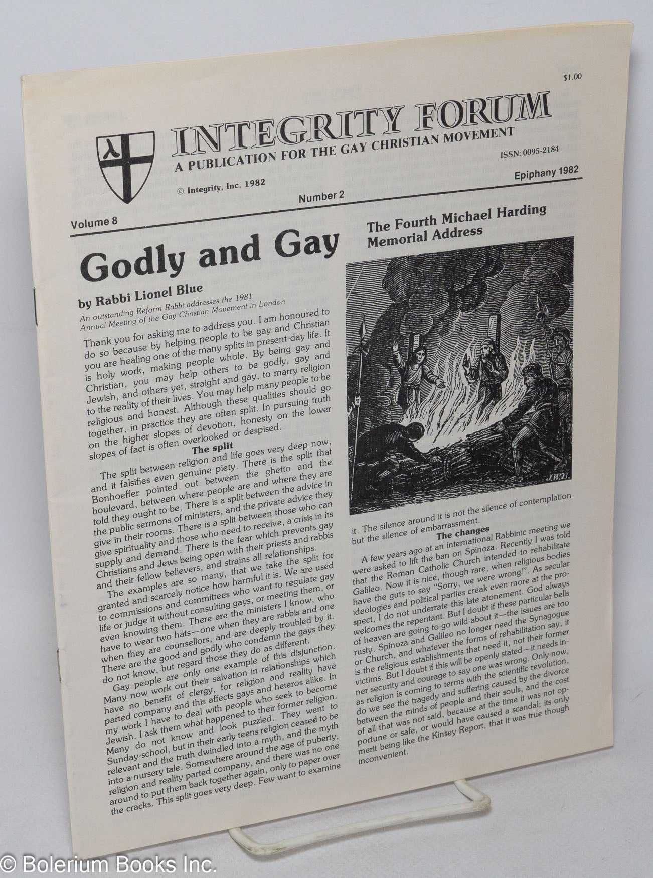 Integrity Forum: a journal for gay Episcopalians and their friends; vol. 8,  #2, Epiphany 1982: Godly & gay | Rev. Grant M. Gallup, Rev. Richard Younge  Rabbi