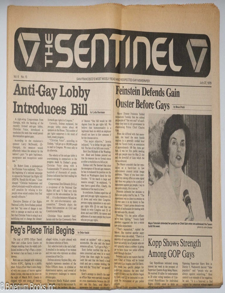 The Sentinel: vol. 6, #15, July 27, 1979: Feinstein Defends Gain Ouster ...