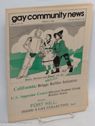 Cat.No: 314026 GCN: Gay Community News; the gay weekly; vol. 5, #33, March 4, 1978:...