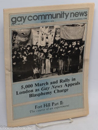 Cat.No: 314028 GCN: Gay Community News; the gay weekly; vol. 5, #34, March 11, 1978:...