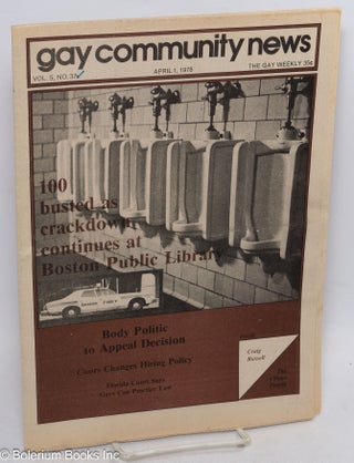 Cat.No: 314034 GCN: Gay Community News; the gay weekly; vol. 5, #37, April 1, 1978: 100...