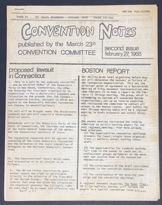 Cat.No: 314062 Convention Notes. Second issue, February 27, 1968 [Jerry Rubin's copy