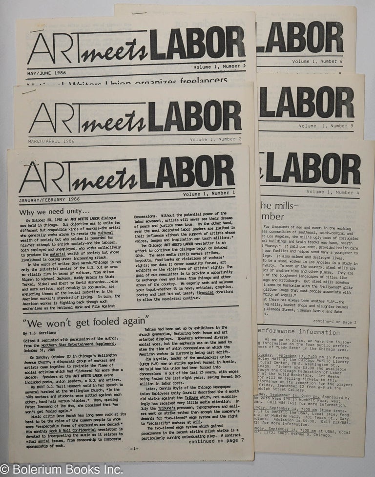 Cat.No: 314091 Art meets labor; vol. 1, nos. 1-6