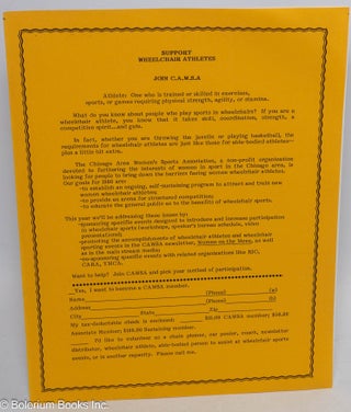 Cat.No: 314100 Support Wheelchair Athletes, Join C.A.W.S.A. [handbill