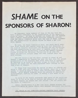 Cat.No: 314169 Shame on the sponsors of Sharon! [handbill