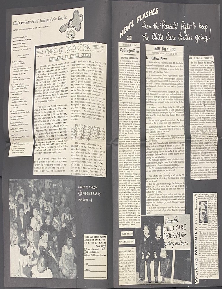 Cat.No: 314182 News flashes from the Parents' fight to keep the Child Care Centers going! [broadside]