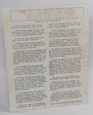 Cat.No: 314197 The spark; how the Gulf War can be stopped [handbill
