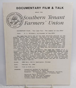 Cat.No: 314217 Documentary Film & Talk about the Southern Tenant Farmers' Union....