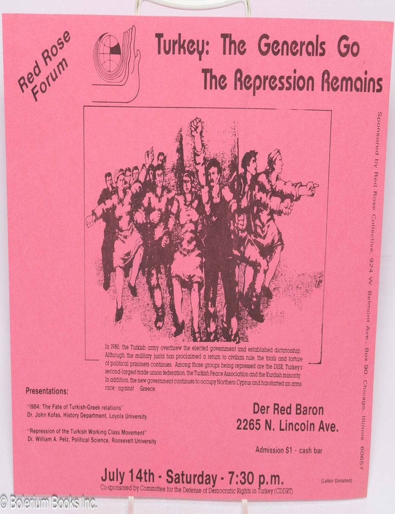 Cat.No: 314268 Turker: the generals go, the repression remains [handbill]