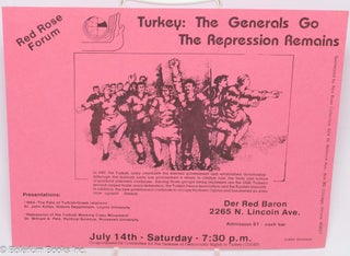 Cat.No: 314268 Turker: the generals go, the repression remains [handbill